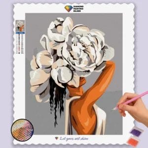 Wunderschöne Frau und Blumen