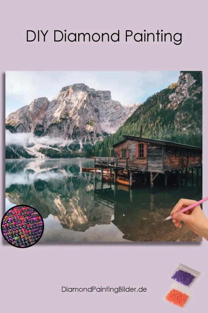 Mountains house and lake