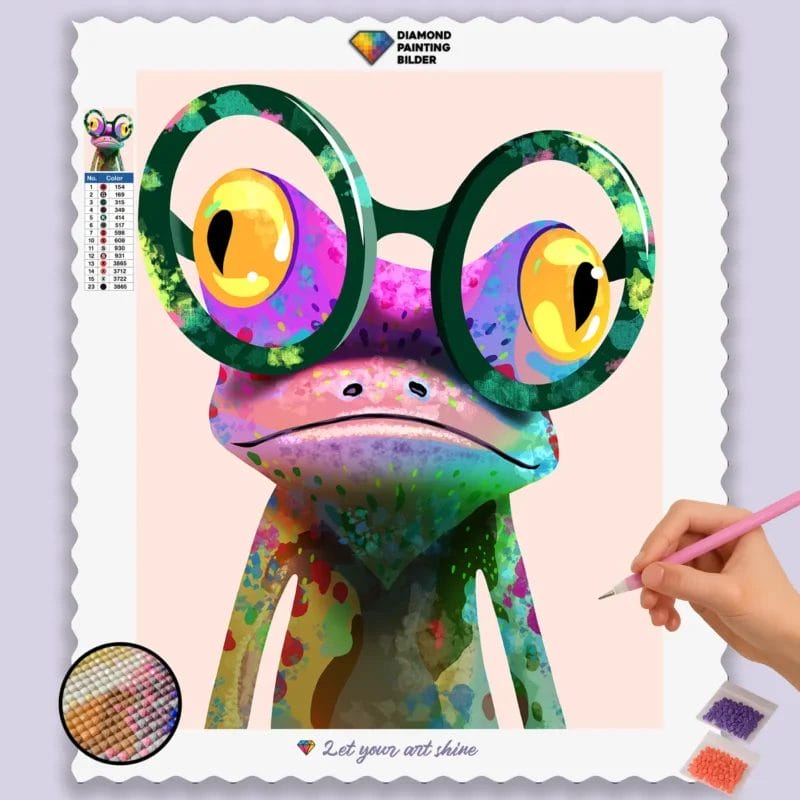 Bunter Frosch mit Großer Brille