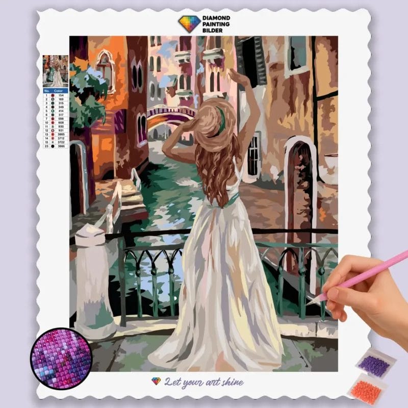 Elegante Dame in Venedig