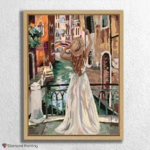Dame mit Hut in Venedig