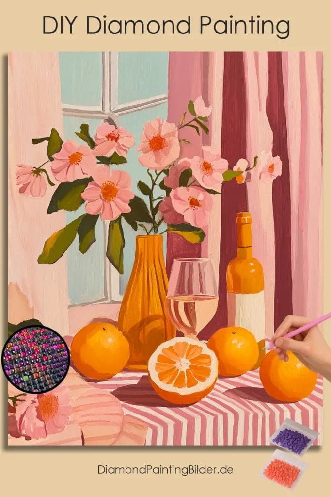 Exotische Orangen und Blumen