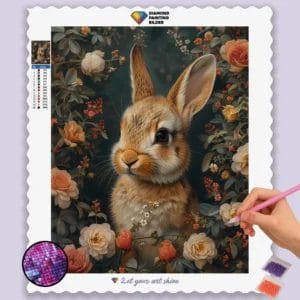 Cute Bunny and Flowers