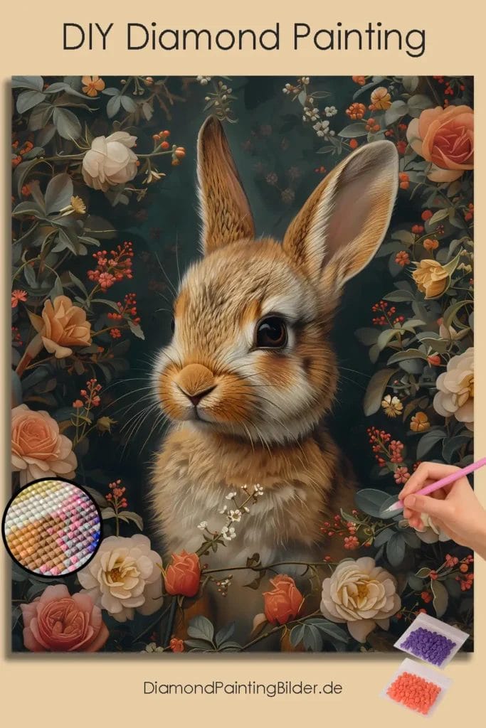 Cute Bunny and Flowers