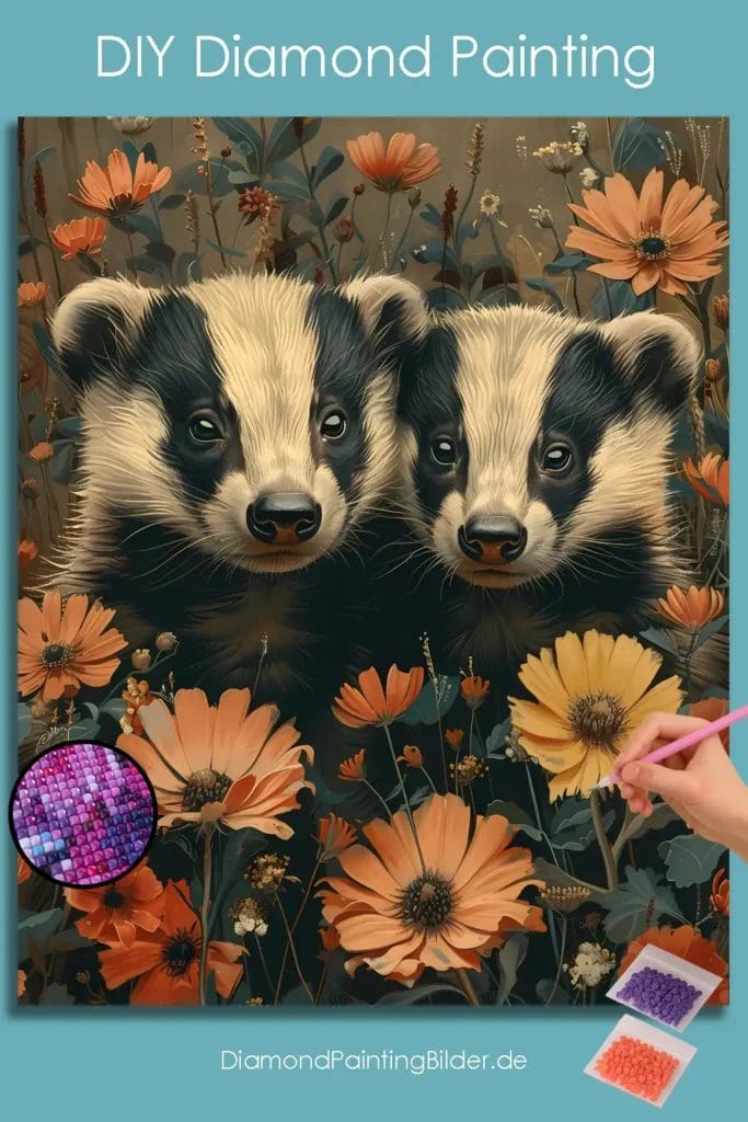 Badgers in Flowers