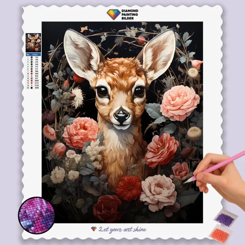 Flowers and Deer