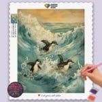 Penguin Surfing on Waves