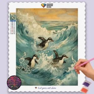 Penguin Surfing on Waves