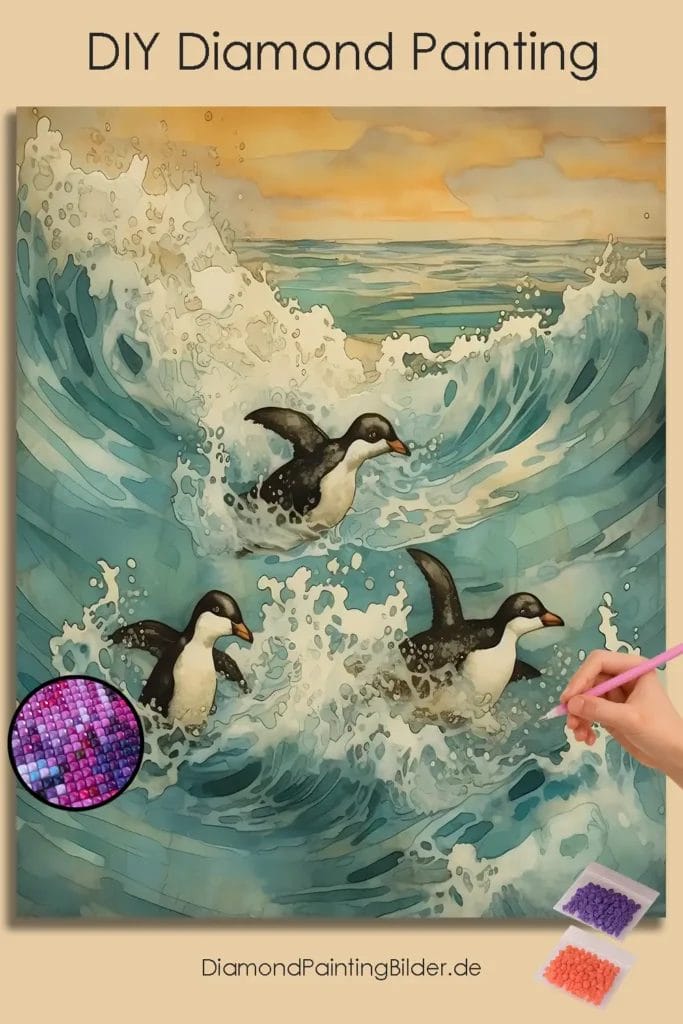 Penguin Surfing on Waves