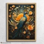 Peacock and Flowers