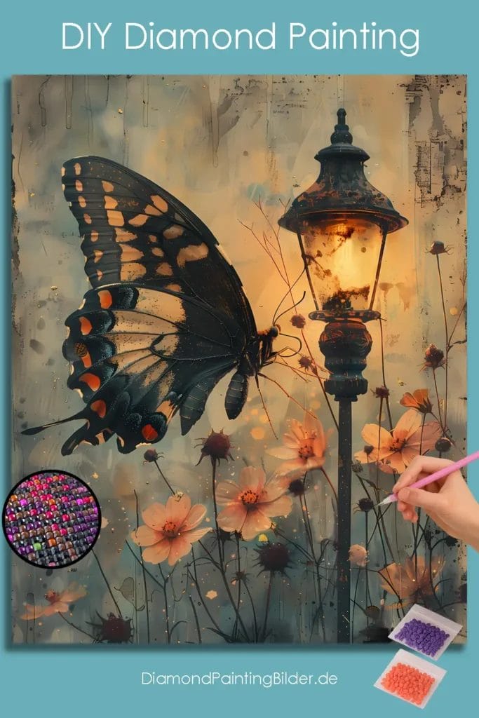 Butterfly near a light