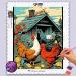 Cock and Hen, Cartoon Style