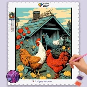Cock and Hen, Cartoon Style