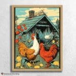 Cock and Hen, Cartoon Style