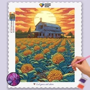 Flower Field and House
