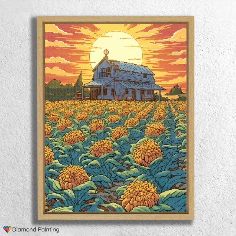 Flower Field and House