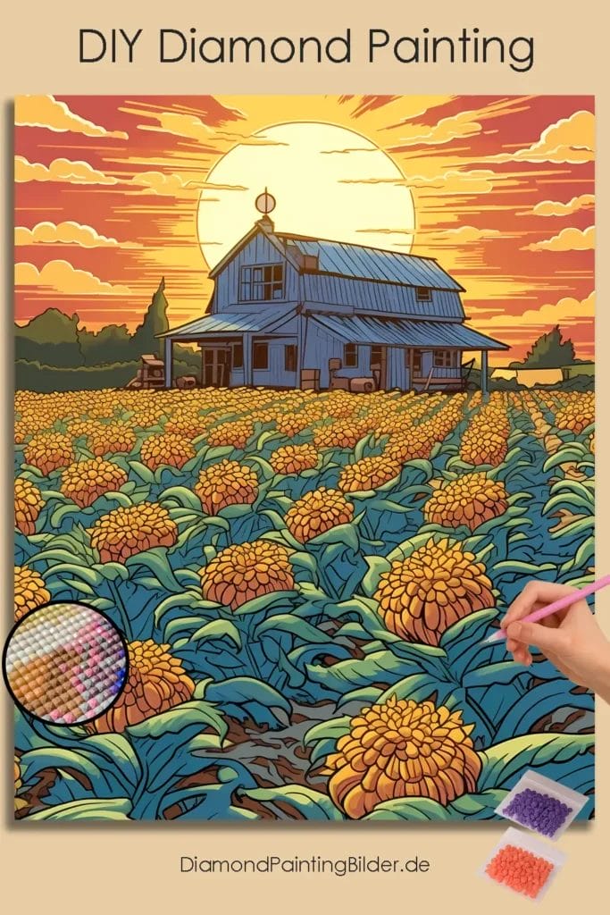 Flower Field and House