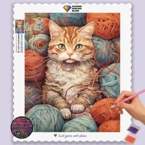 Amazing Cat with Yarn Balls