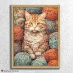 Amazing Cat with Yarn Balls