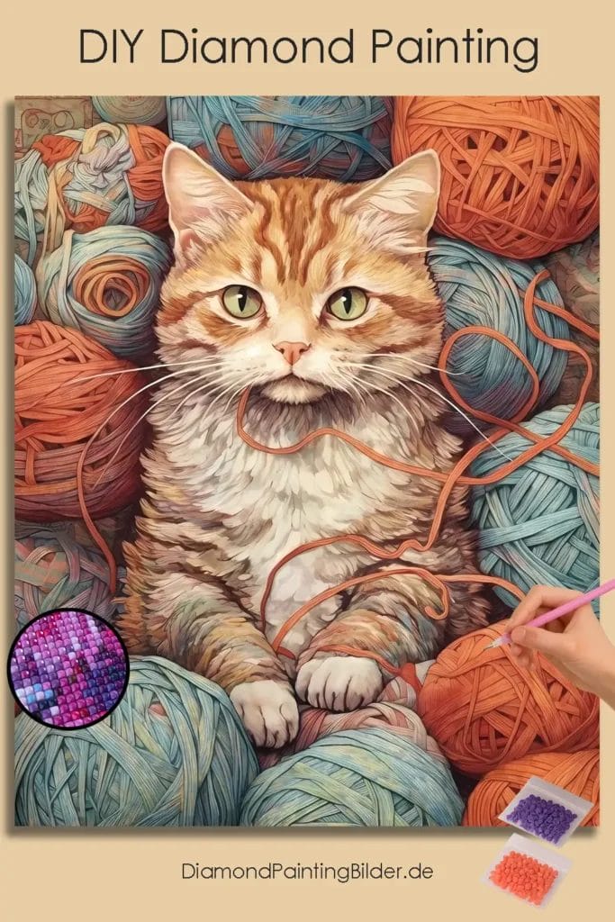 Amazing Cat with Yarn Balls