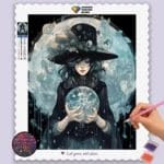 Witch with Crystal and Black Hat
