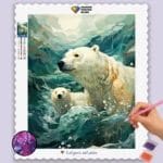 White Polar Bear in Sea