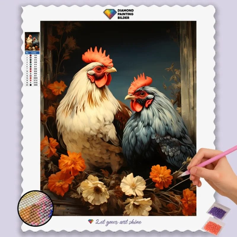 Cute Cock and Hen