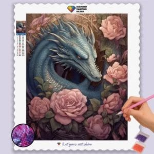 Dragon and Pink Flowers