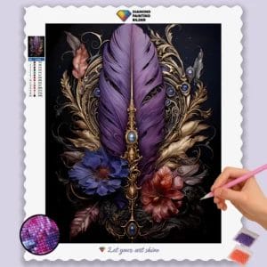 Feather in Deep Purple Color