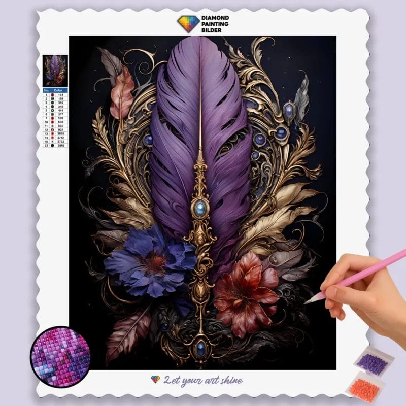 Feather in Deep Purple Color