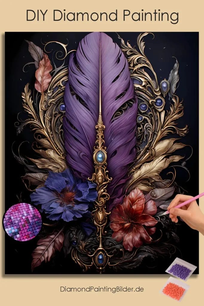 Feather in Deep Purple Color