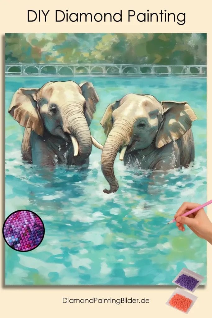 Cute Elephants in Water