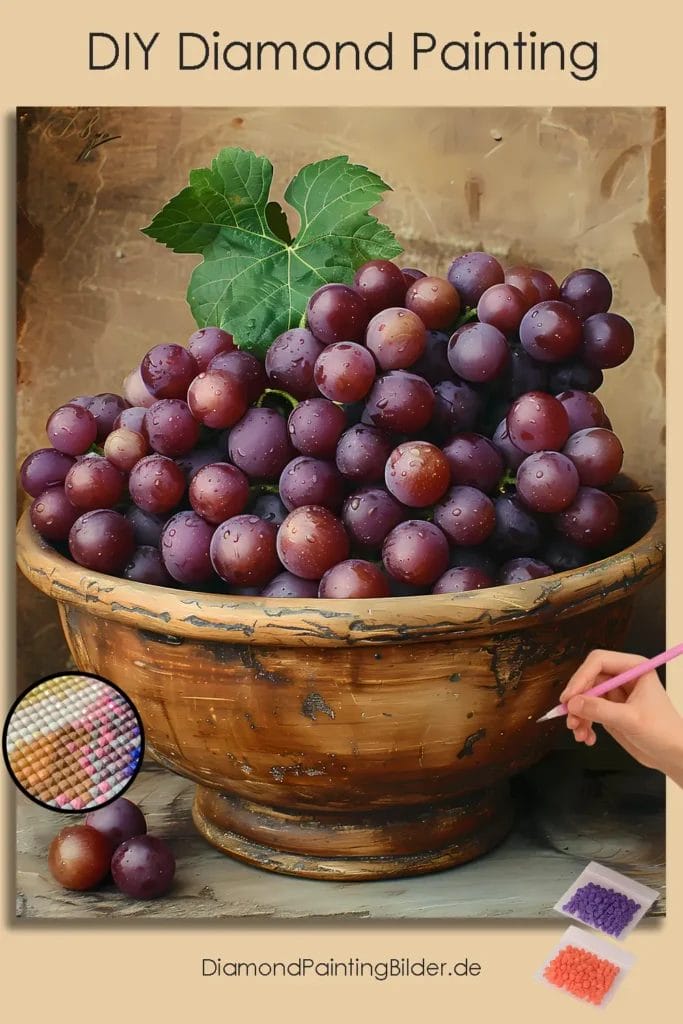 Deep Purple Grapes in a Bowl