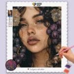 Beautiful Girl and Deep Purple Grapes
