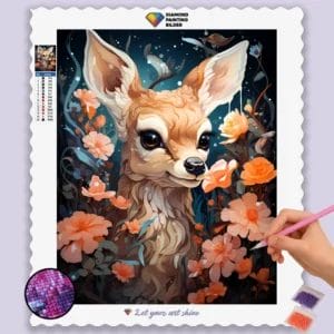 Baby Deer and Flowers