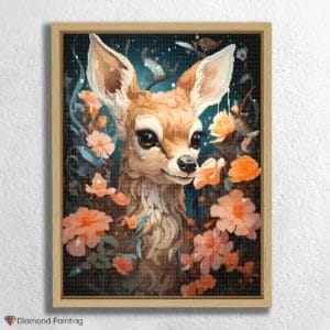 Baby Deer and Flowers