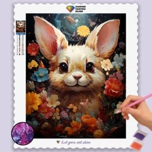 Cute Bunny in Flowers