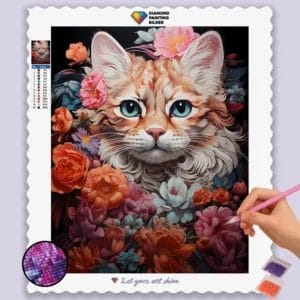 Flowers and Cat