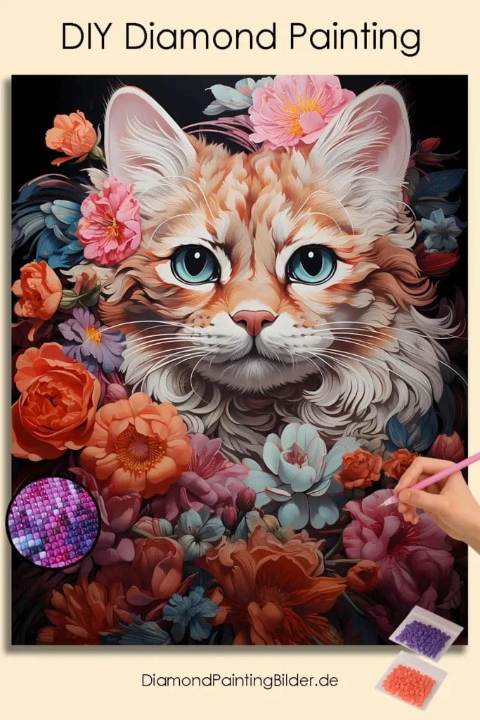 Flowers and Cat