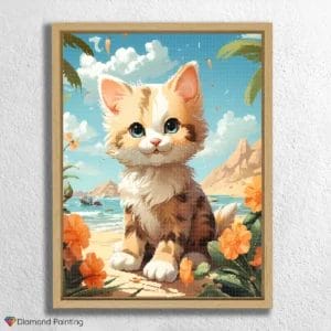 Happy Cat On Beach