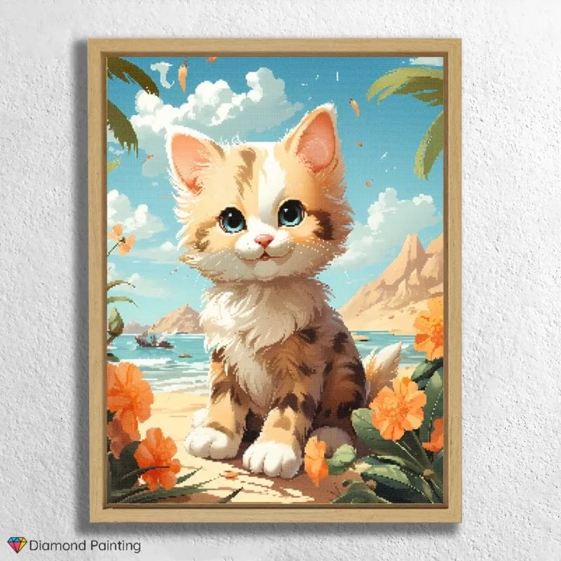Happy Cat On Beach