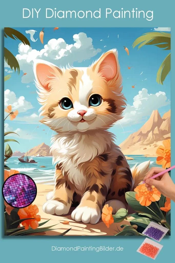 Happy Cat On Beach