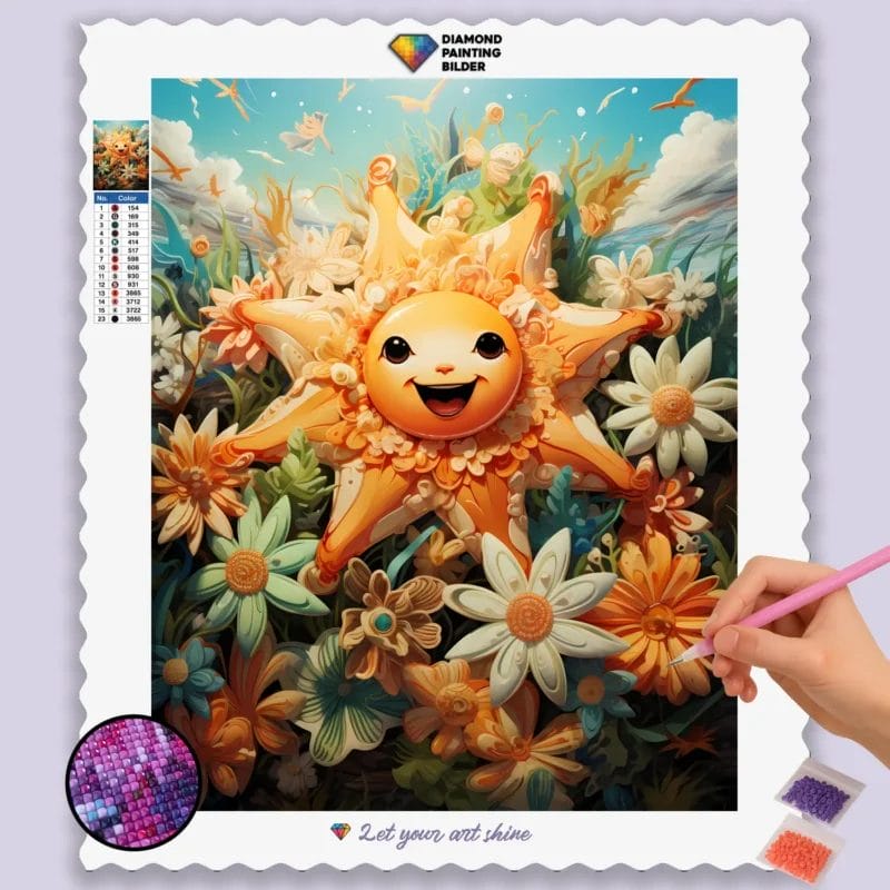 Happy Starfish in the Sea