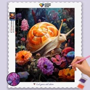 Colorful Flowers and Snail