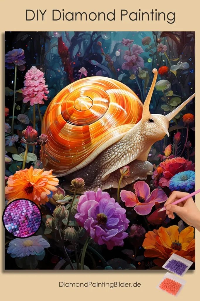 Colorful Flowers and Snail