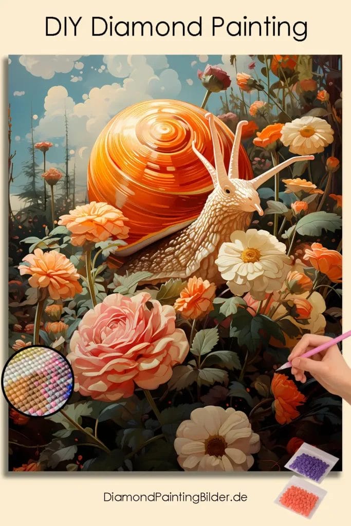Flowers and Cute Snail