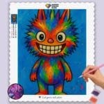 Rainbow_Creature_on_Blue_Canvas Labubu Doll