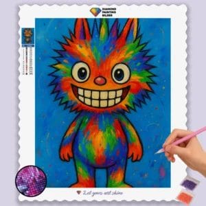 Rainbow_Creature_on_Blue_Canvas Labubu Doll