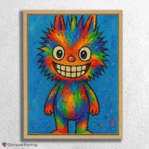 Rainbow_Creature_on_Blue_Canvas Labubu Doll