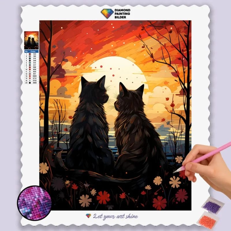 Cats Couple Watching Sun